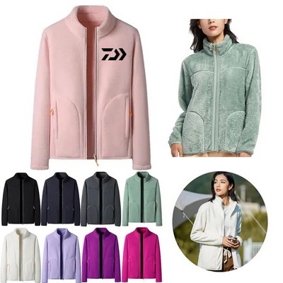 Women's Full Zip Soft Polar Fleece Sherpa Jacket