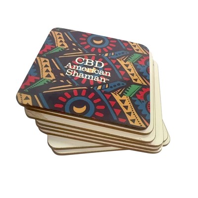 Full Color Square Wooden Coaster