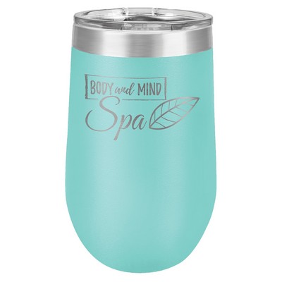 Polar Camel 16 oz. Teal Vacuum Insulated Stemless Tumbler with Lid