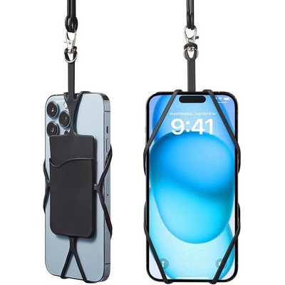 Cell Phone Lanyard Adjustable Neck Phone Holder with Card Pocket