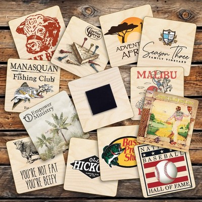 2" Square Wood Magnet