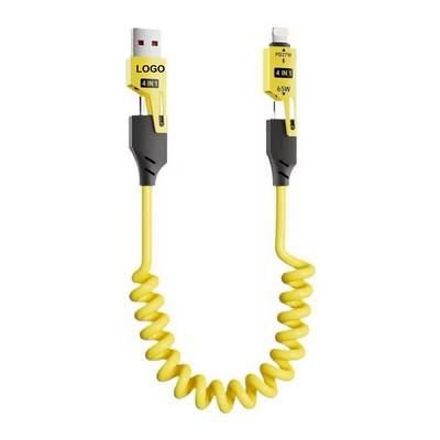 4-in-1 65W Spring Fast Charging Cable