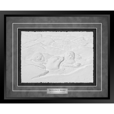 Harp Seals - Cast Paper Sculptured Art - Shadowbox Award