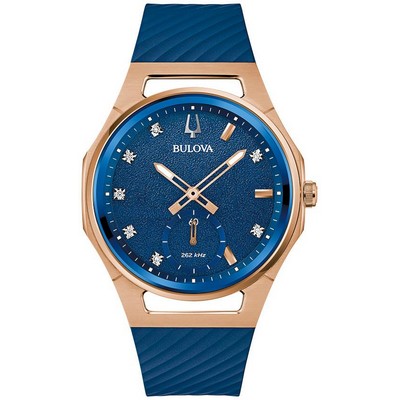 Bulova Ladies' Marc Anthony Leather Strap Watch Blue Dial