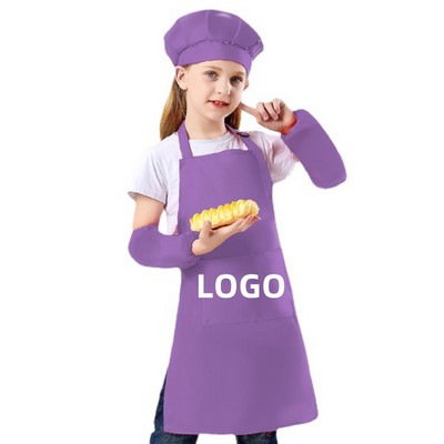 Kids Apron Chef Kitchen Cooking Baking Painting Boys Girls With a Chef Hat
