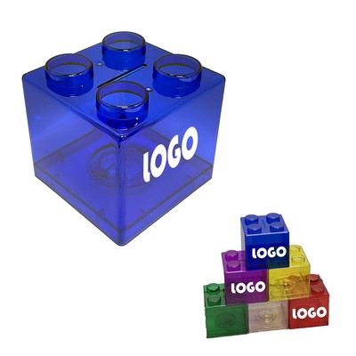 Transparent Building blocks Coin Saver with Storage