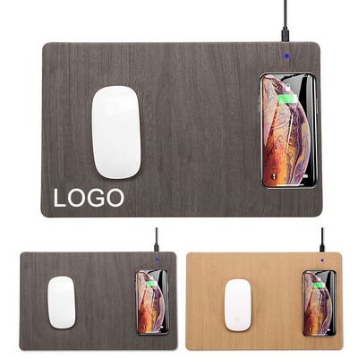Pu Leather Wireless Charging Mouse Pad