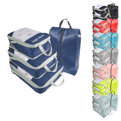 4 Set Compression Packing Cube Luggage Organizer Bag