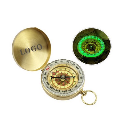 Brass Compass With Flashlight