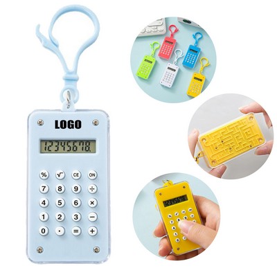 Portable Hook-Design Mini Pocket Calculator with Bead Maze