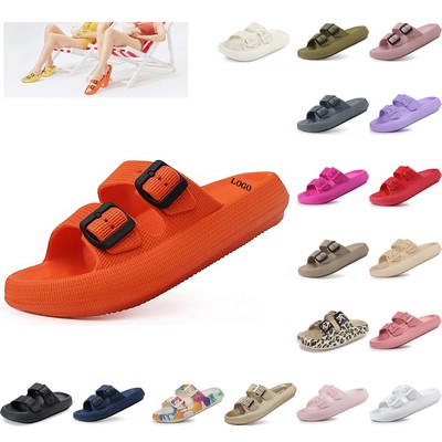 EVA Double Buckle Adjustable Flat Sandals
