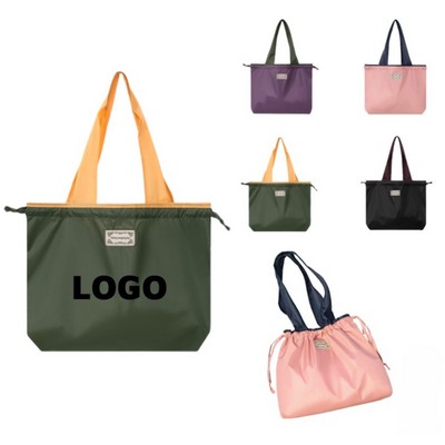 Large Capacity Drawstring Drawstring Shoulder Shopping Bag