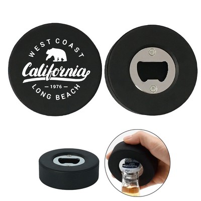 Stainless Steel Ice Hockey Puck Bottle Opener