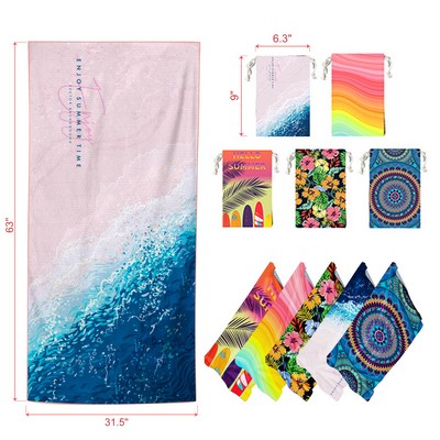 Microfiber Beach Towel with Bag