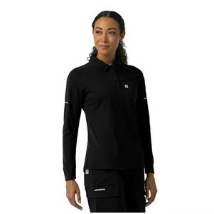 Carhartt Rugged Flex RSCU Women's Heavyweight Long Sleeve Polo Scrub Shirt