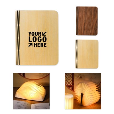 Eco-friendly Smal Wooden Folding Book Lamp