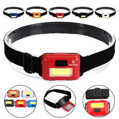 Mini COB AA LED Headlamp for Outdoor Camping Hiking Night Fishing Cycling with Adjustable Headband