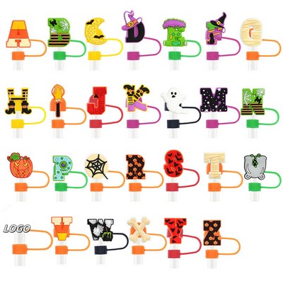 Halloween Custom Pvc Straw Covers Cap