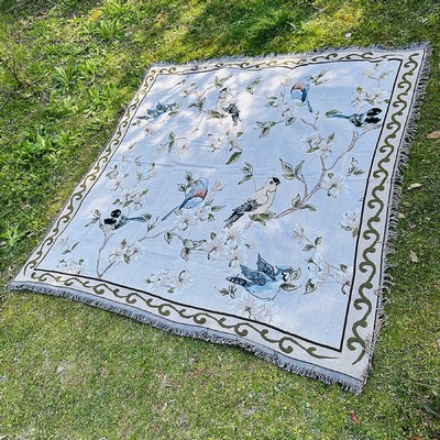 Throw Blanket Cotton Woven Blanket With Tassel