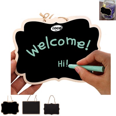 Mini Wooden Hanging Chalkboard Message Board