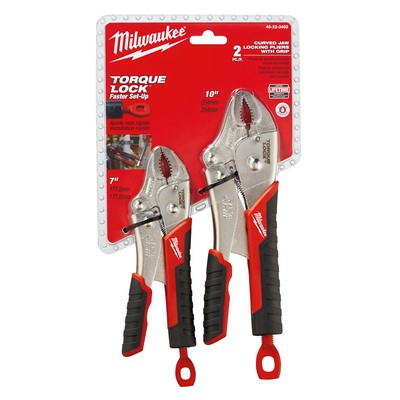 Milwaukee 2Pc Torque Lock Curved Jaw Locking Pliers Set