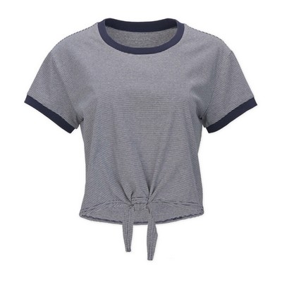 Boxercraft Striped Tie Front Tee