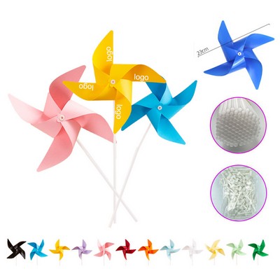 4 Leaves Recycled Pinwheel with Stick