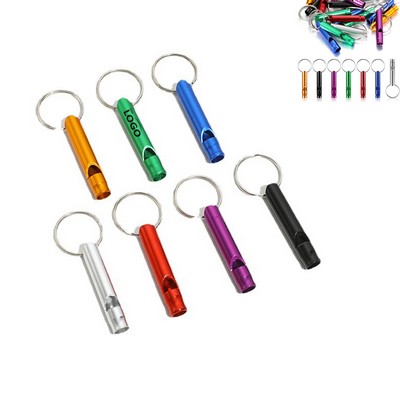 Aluminum Emergency Whistle with Keychain