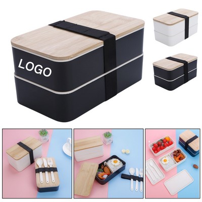 Double-Layer Bamboo Lunch Box
