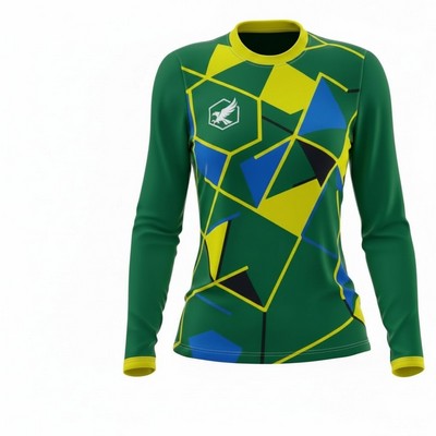 Women Long Sleeve Jacquard T Shirt Sublimated