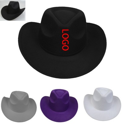 Classic Rolled Brim Polyester Western Cowboy Hat