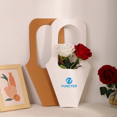 Kraft Paper Bouquet Gift Tote Bag W/ Handle 7 x 12"