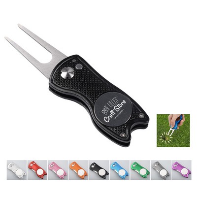 Magnetic Golf Divot Tool with Ball Marker