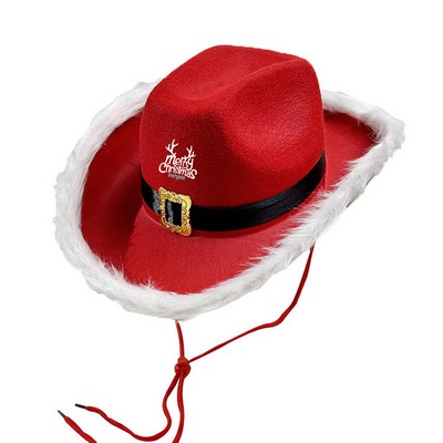 Red Santa Cowboy Hat
