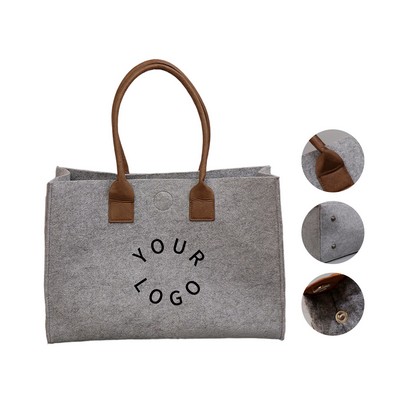 Felt Fabric Reusable Tote Bag With Upright Design