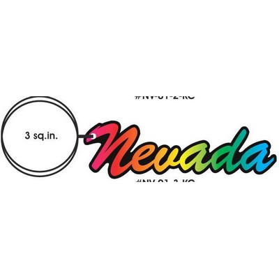 Nevada Key Chain w/Clear Mirrored Back (3 Square Inch)
