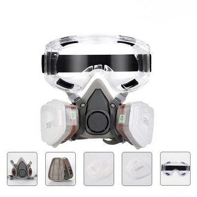 Rechargeable Half-Face Respirator Mask with Glasses