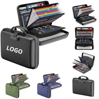 Combination Lock Fireproof Handheld Document Bag