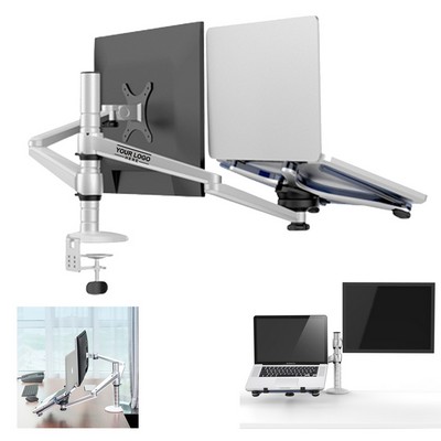 Dual Arm Laptop and Monitor Desk Mount