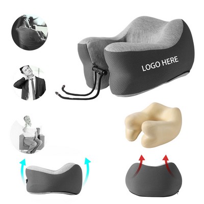 UltraComfort Memory Foam Travel Pillow Ergonomic Neck Support For Airplane Car And Office