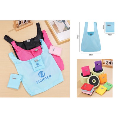 18"x14" Folding Polyester Shopping Bag Lightweight Groceries Bag Waterproof Foldable Tote Bag