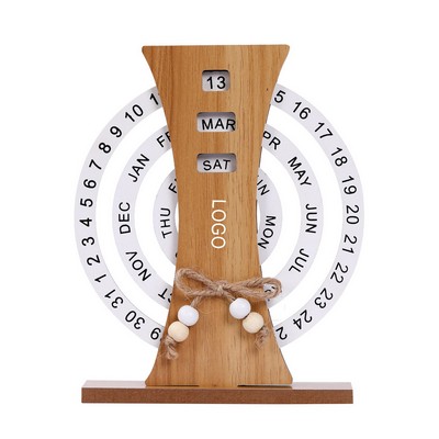 Wooden Rotating Desk Calendar