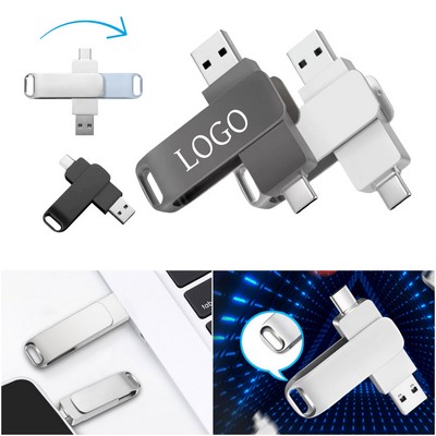 Dual-Purpose Rotating USB Flash Drive
