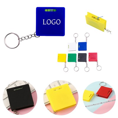 Mini Horizontal Square Tape Measure Key Chain