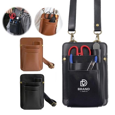 Leather Hairdressing Scissors Tool Waist Bag