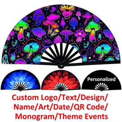 Large Folding Hand Rave Fan Clack Handheld for Line Dancing