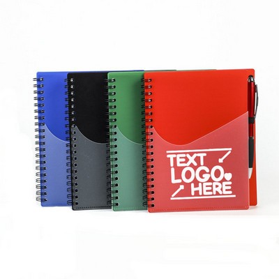 Polypro Notebook With Clear Front Pocket