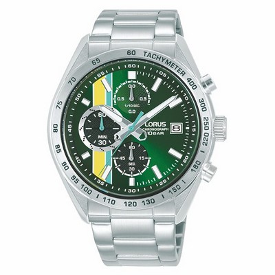 Lorus Men RM395J chronograph Watch - Green, Blue and Yellow