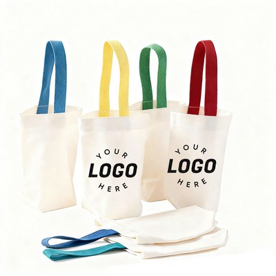 Simple Canvas Water Bottle Carrier Bag