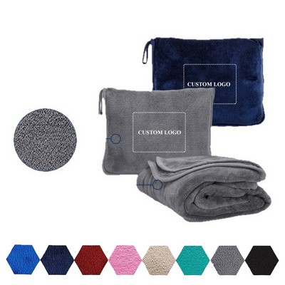2-in-1 Flannel Travel Blanket